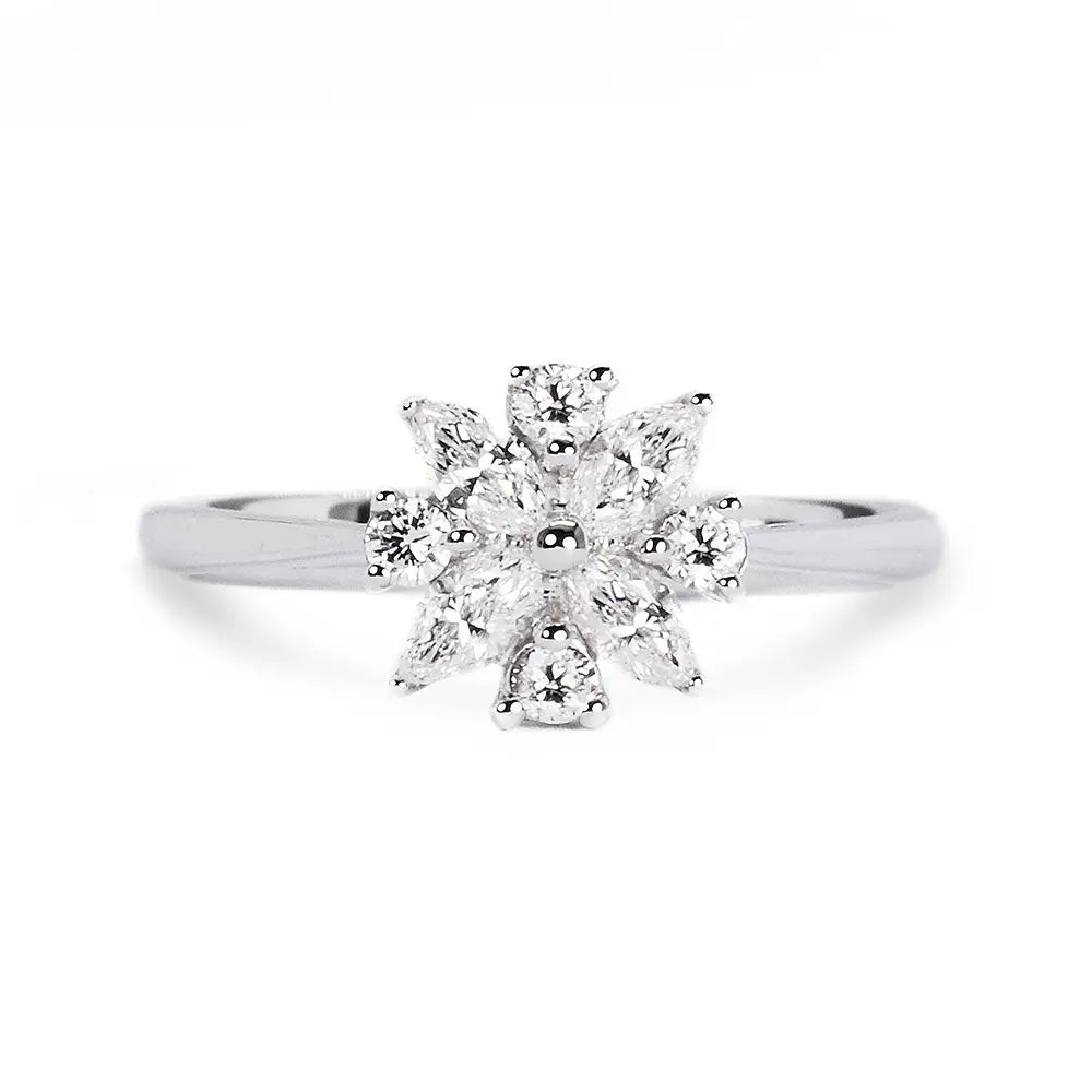 Magnolia Ring with Natural Diamonds - LeCaine Gems