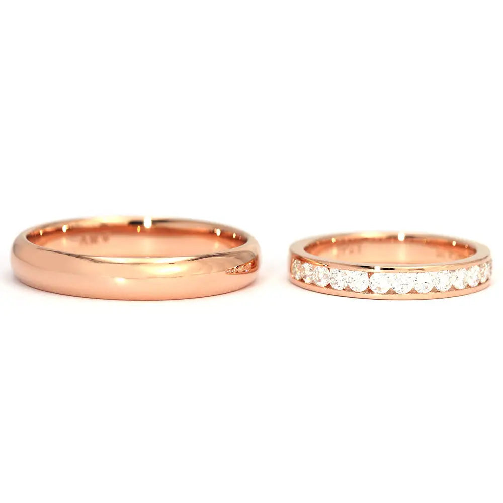 Matching Wedding Rings in 18K gold - LeCaine Gems