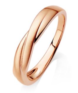 Megara Twist Design Moissanite Accented Matching Wedding Rings in 18K gold - LeCaine Gems