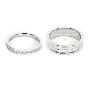 Mia 18K Gold Matching Wedding Rings - LeCaine Gems