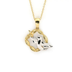 Milgrain Dove Pendant in 18K Gold