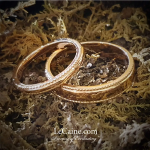 Millie Milgrain Detailed Ring Wedding Rings in 18K gold - LeCaine Gems