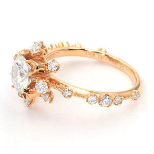 Misaki Round Moissanite Ring in 18K gold - LeCaine Gems