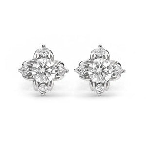 The Chloe Collection Halo Earrings with Moissanite and Lab Grown Diamonds in 18K Gold - LeCaine Gems