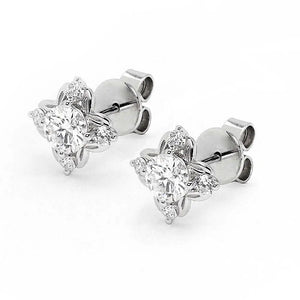 The Chloe Collection Halo Earrings with Moissanite and Lab Grown Diamonds in 18K Gold - LeCaine Gems