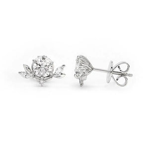 The Chloe Collection Stud Earrings with Moissanite and Lab Grown Diamonds in 18K Gold - LeCaine Gems