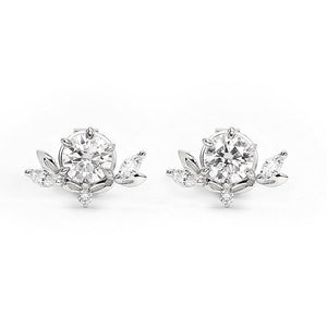 The Chloe Collection Stud Earrings with Moissanite and Lab Grown Diamonds in 18K Gold - LeCaine Gems