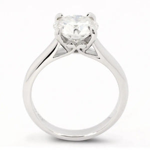 Monique Round Moissanite Solitaire with Decorative Crown Accent Ring in 18K gold - LeCaine Gems