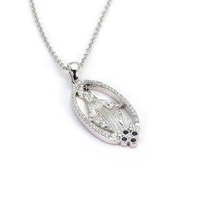 Mother Mary Halo Pendant with Lab Grown Diamonds and Natural
