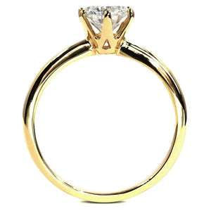 Niki Round Moissanite Solitaire with 6 Prong Setting Ring in 18K Yellow gold - LeCaine Gems