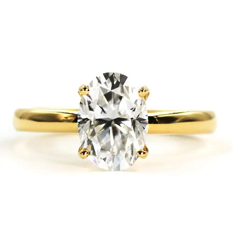 Ollie Oval Moissanite Solitaire Ring in 18K gold - LeCaine Gems