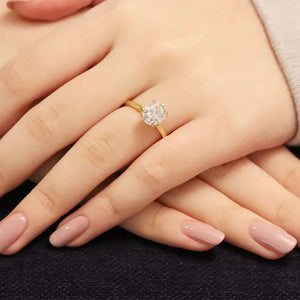 Ollie Oval Moissanite Solitaire Ring in 18K gold - LeCaine Gems