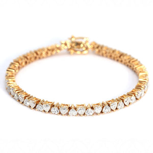 Paradis Heart-Shaped Moissanite Tennis Bracelet in 18K Gold - LeCaine Gems