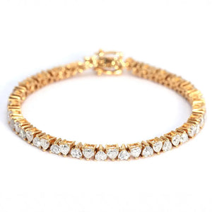 Paradis Heart-Shaped Moissanite Tennis Bracelet in 18K Gold - LeCaine Gems