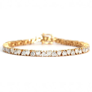 Paradis Heart-Shaped Moissanite Tennis Bracelet in 18K Gold - LeCaine Gems