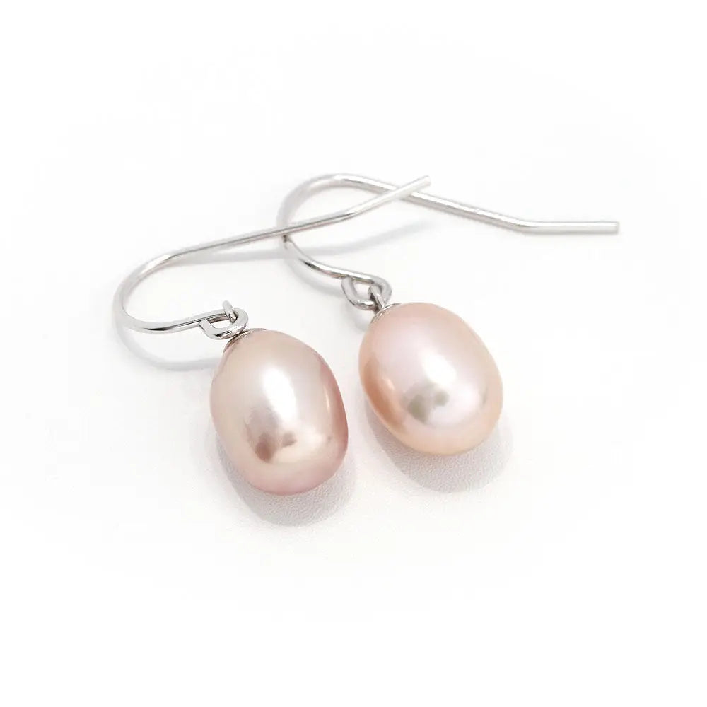 Pink Pearl Hook Earrings - Earrings