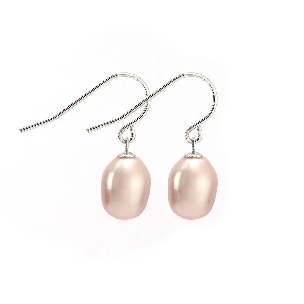 Pink Pearl Hook Earrings - Earrings