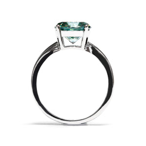 Portia Round Mint Green Moissanite Solitaire Ring in 18K gold - LeCaine Gems