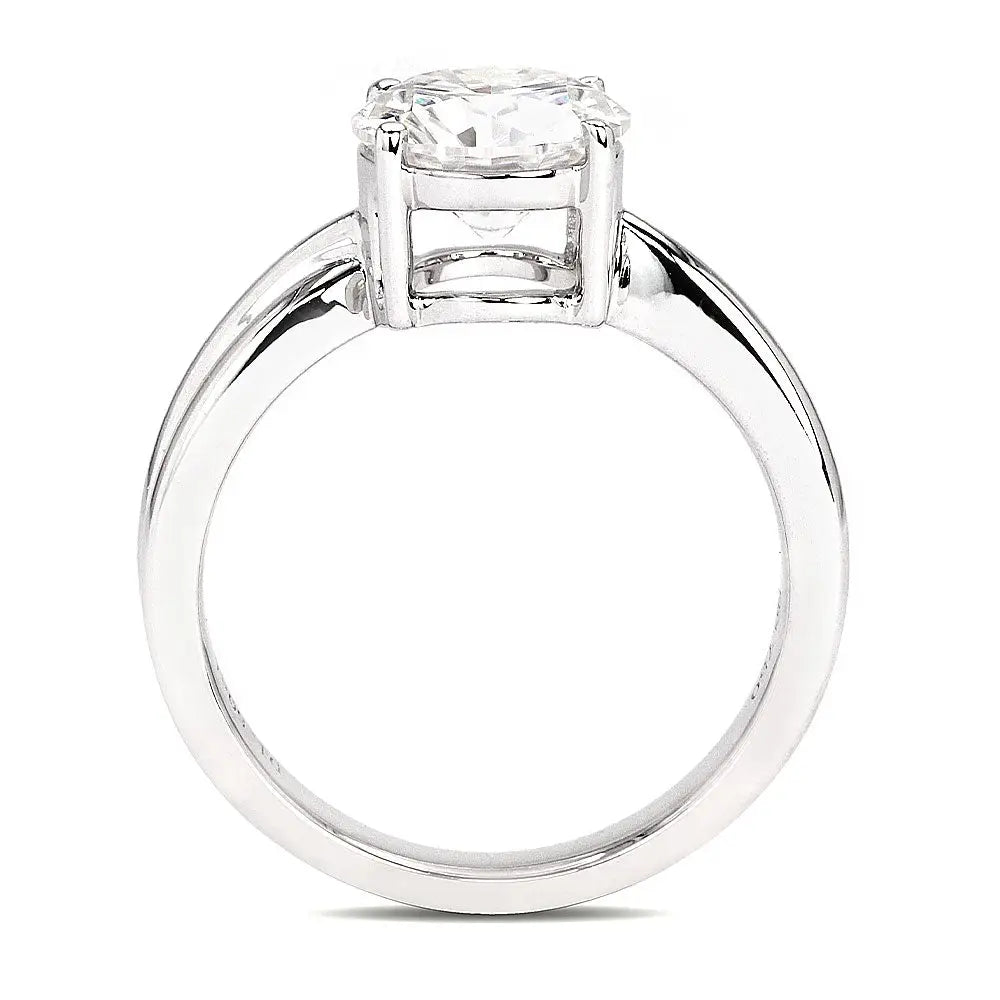 Portia Round Moissanite Solitaire Ring in 18K Gold - LeCaine Gems