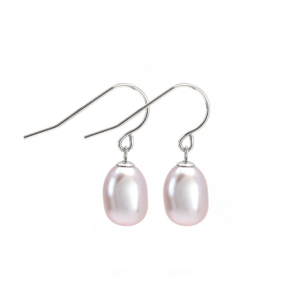 Purple Freshwater Pearl Hook Earrings