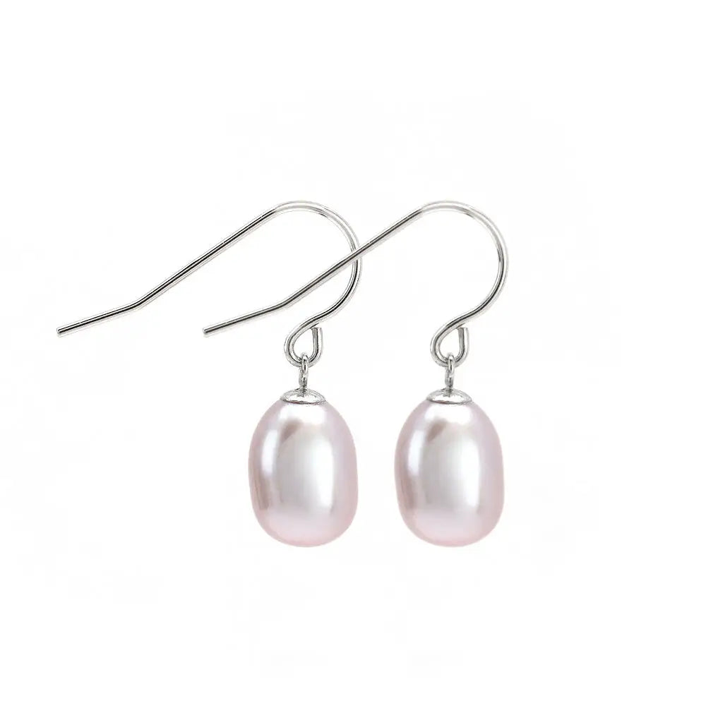 Purple Pearl Hook Earrings - Earrings