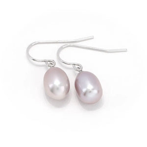 Purple Pearl Hook Earrings - Earrings