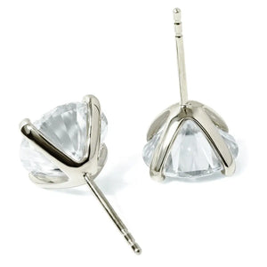 Ready Made | 0.5 Carat Round Moissanite Earrings in 18K White Gold - LeCaine Gems