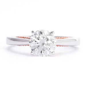 Ready Made | 1 Carat Brooke Moissanite Ring in 18K White Gold - LeCaine Gems