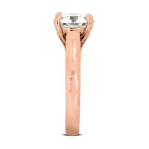 Ready Made | 1 Carat Monique Round Moissanite Solitaire Ring in 18K Rose Gold - LeCaine Gems