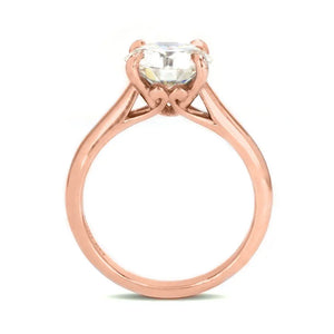 Ready Made | 1 Carat Monique Round Moissanite Solitaire Ring in 18K Rose Gold - LeCaine Gems