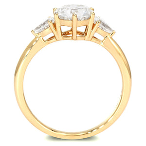 Ready Made | Charlize 1 Carat Trilogy Engagement Ring Moissanite 18K Yellow Gold - LeCaine Gems