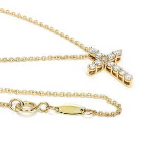 Ready Made | Christina Lab Grown Diamond Cross Pendant in 18K Yellow Gold - LeCaine Gems