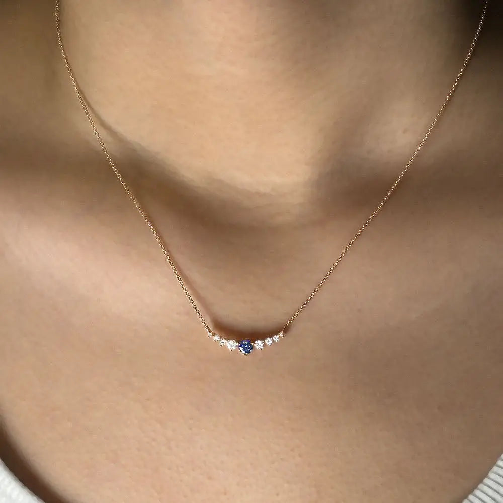 Ready Made | Emery Blue Kylie Necklace with Moissanite
