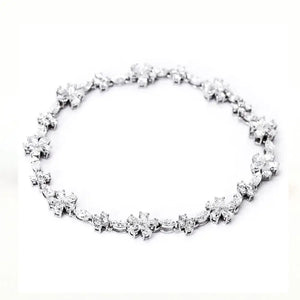 Ready Made | Florence Ornate Moissanite Tennis Bracelet in 18K White Gold - LeCaine Gems