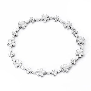 Ready Made | Florence Ornate Moissanite Tennis Bracelet in 18K White Gold - LeCaine Gems