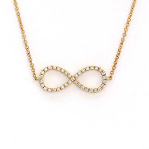 Ready Made | Ivanna Infinity Shaped Lab Grown Diamond Necklace in 18K Yellow Gold - LeCaine Gems