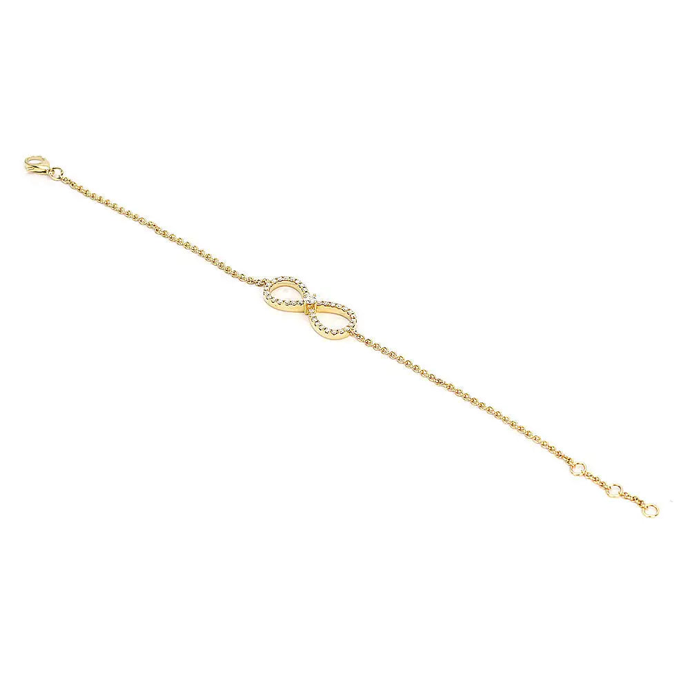 Ready Made | Ivanna Infinity Shaped Moissanite Bracelet in 18K Yellow Gold - LeCaine Gems