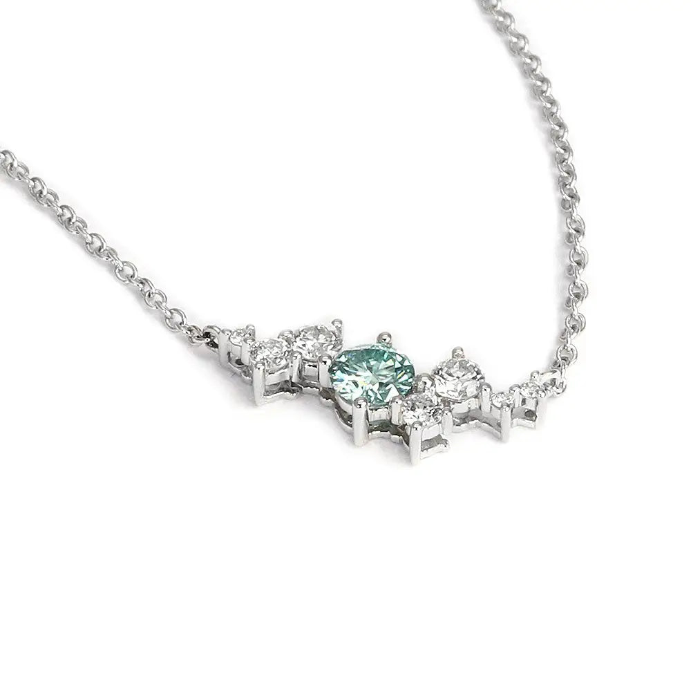 Ready Made | Leah Kylie Necklace with Lab Grown Diamonds in 18K White Gold - LeCaine Gems