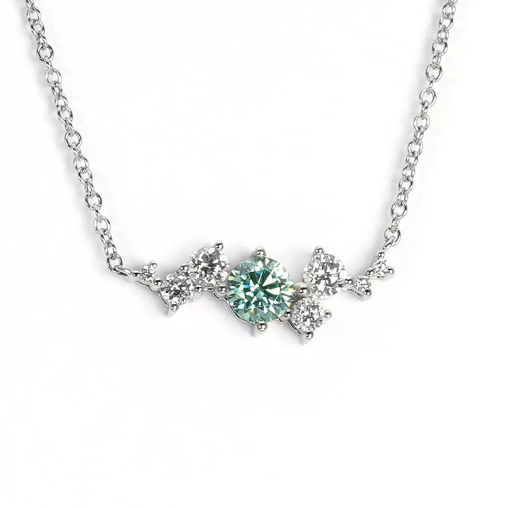 Ready Made | Leah Kylie Necklace with Lab Grown Diamonds in 18K White Gold - LeCaine Gems