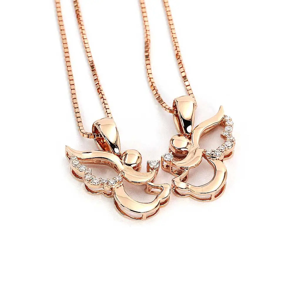 Ready Made | Messenger Angel Pendant with Lab Grown Diamonds in 18K Rose Gold