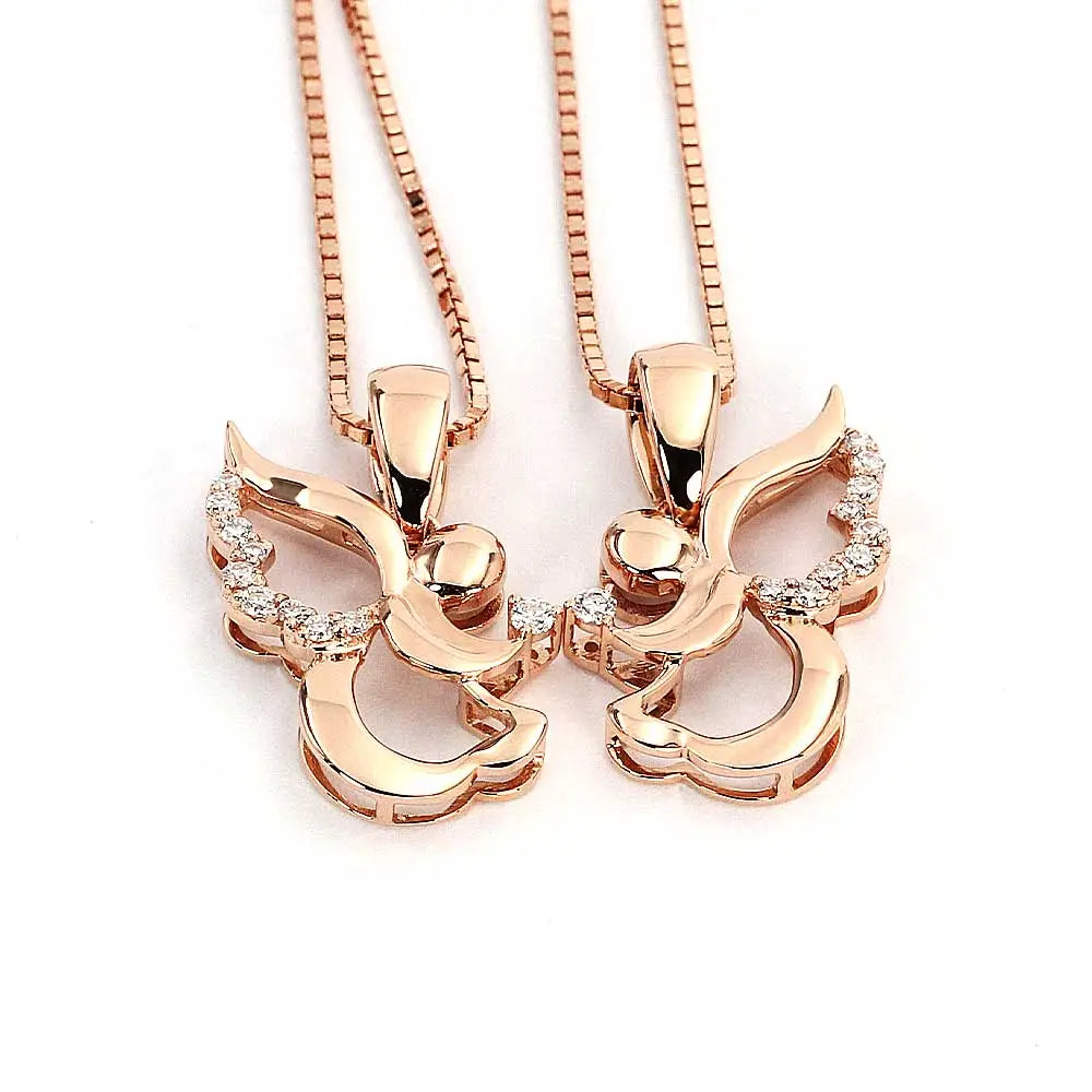 Ready Made | Messenger Angel Pendant with Lab Grown Diamonds in 18K Rose Gold