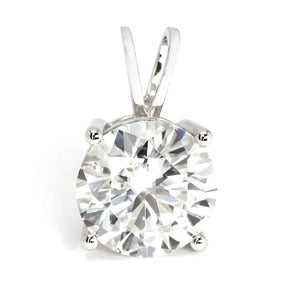 Rei Round Moissanite Solitaire in Basket Setting Pendant in 18K gold - LeCaine Gems