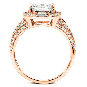 Renee Cushion Moissanite with Halo Ring in 18K gold - LeCaine Gems