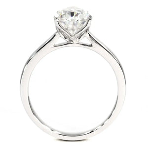 Rhea Pear Moissanite in Petal Setting Solitaire Ring in 18K Gold - LeCaine Gems