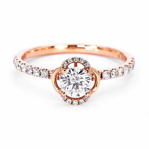 Rosaleen Round Moissanite Ring in 18K Gold - LeCaine Gems
