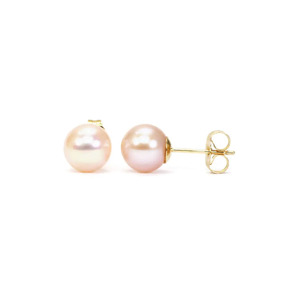 Rose Freshwater Pearl Stud Earrings | 7 x 7.5mm - Earrings