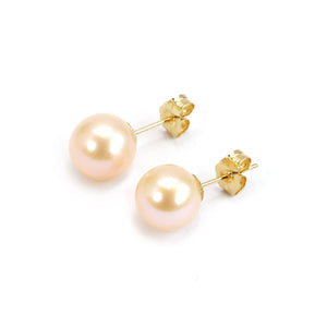 Rose Freshwater Pearl Stud Earrings | 8.5 x 9mm - Earrings