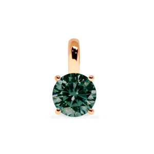 Round Forest Green Moissanite Solitaire Pendant in 18K gold - LeCaine Gems