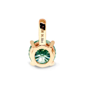 Round Light Green Moissanite Solitaire Pendant in 18K gold - LeCaine Gems