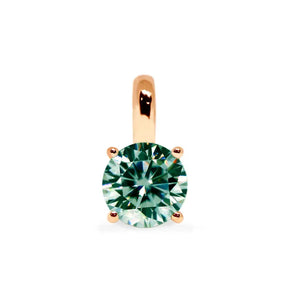 Round Light Green Moissanite Solitaire Pendant in 18K gold - LeCaine Gems